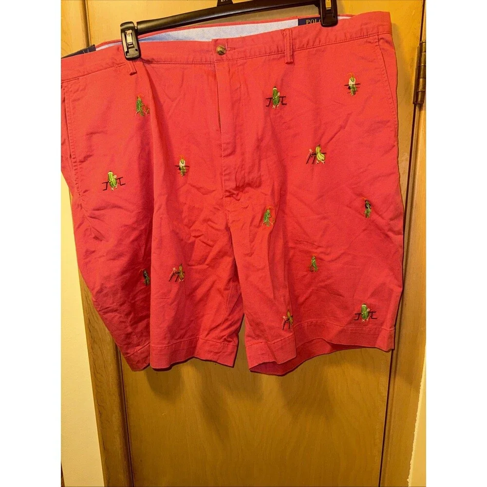 Polo Ralph Lauren Shorts Men's 46B Nantucket  Red Embroidered Stretch Chino.NWT